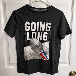 Old Navy Black Graphic Tee with Football and Red-Blue Accent